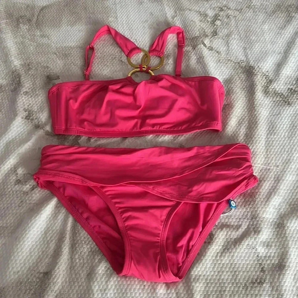 Bleu by Rod Beattie Ring-Neckline Bikini Top and Bottom Size 4 - Picture 7 of 10